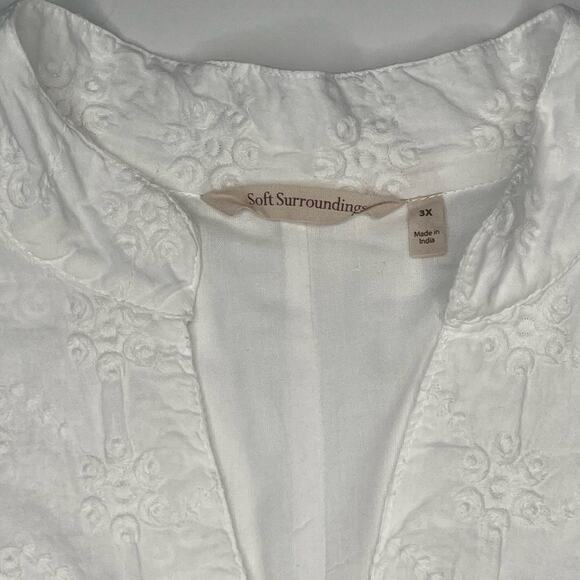 Soft Surroundings women's tunic dress textured 3/4 sleeve knee length pockets 3X - Picture 3 of 15